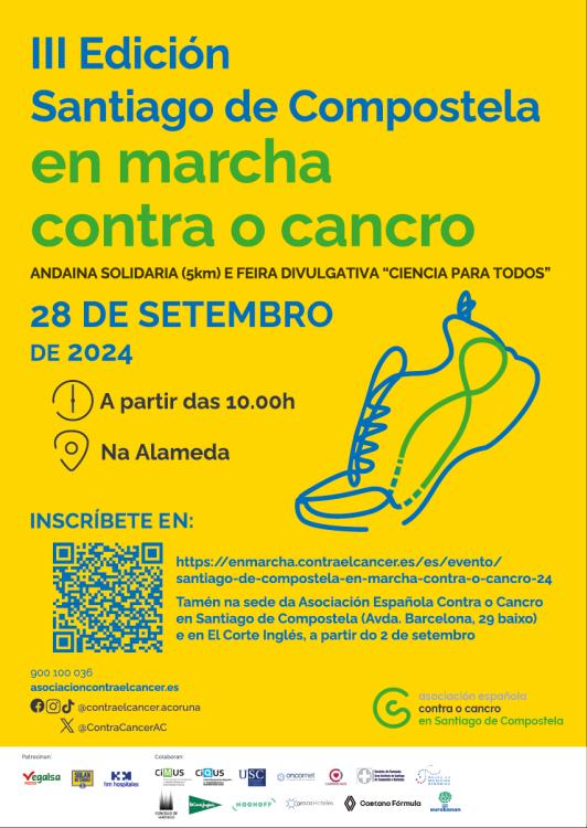 A Andaina solidaria da Asociación Española Contra o Cancro en Santiago celebra o 28 de setembro a súa III edición